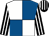 Royal blue & white quartered, black & white striped sleeves & cap (Richard Gilbert)
