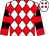 white, red diamonds, red and black hooped sleeves (Baeza, Harvey And 7 R Ranch)