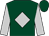 dark green, silver diamond, silver sleeves (Karen Clay)