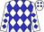 White, blue diamonds, blue diamonds on sleeves (Juan Contreras)