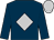 Midnight blue, silver diamond, midnight blue sleeves, silver cap (Mrs W Van Der Westhuizen)