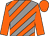 Grey and orange diagonal stripes, orange sleeves and cap (Mr M C Baars)