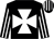 Black, white maltese cross, black and white striped sleeves and cap (Mr M J Nunes & Janse Van Vuuren Racing (pty) Ltd)