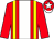 Red, yellow braces, white broad stripe, red sleeves and cap, white star and peak (Messrs Chris Moller T/a Ten Einde Stud & M S Moosa)