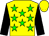 Yellow, green stars, black sleeves, yellow cap (Messrs J A Habib, G J Nassif, J Nassif & Z L Nassi)