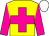 Dayglo yellow, dayglo pink cross and sleeves, white cap (Mr Barry Marais)