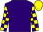 Purple, purple and yellow checked sleeves, yellow cap (Mr G W Jooste)