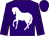 Purple, white horse, purple diamonds on sleeves, purple cap (Manuel Real)