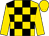Gold, black blocks, gold sleeves and cap (A And V Camano's Stables)