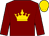 Maroon, gold crown, gold crown on sleeves, gold cap (Harold Queen)