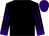 Black, blue circled 'pink horse', purple stripes on sleeves and cuffs, purple cap (Circle 8)