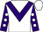 White, purple chevron, white dots on purple sleeves, white cap (Midway Farm)