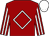 Burgundy, white diamond frame, white stripes on sleeves, white cap (Elaine Vinson)