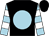 Black, light blue ball, light blue and white hooped sleeves, black cap (Briannjenn Racing Llc And Crichton, Camille)