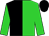 Black and lime halves, lime sleeves, black cap (Midwest Thoroughbreds, Inc)