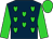 Dark blue with lime green hearts, dark blue hoop on lime green sleeves, lime green cap (Imaginary Stables)