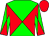 Green and red diagonal quarters, red cap (William Stiritz)