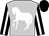 Silver, white horse, white stripe on black sleeves, black cap (Alexander A Paszkeicz Living Trust)