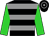 Black, grey hoops, lime sleeves (Scott Herbertson)