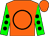 Orange, black circle, black spots on green sleeves (Jr Racing, Inc , Mayo, Tom And Sherman, Steve)