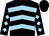 Black, light blue chevrons, light blue diamonds on sleeves (L Moore)