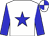 White body, blue star, blue arms, white cap, blue quartered (A Maubert)