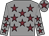 Grey body, garnet stars, grey arms, garnet stars, grey cap, garnet star (Ecurie Normandie Pur Sang)