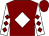 Maroon, white diamond, maroon diamonds on white sleeves (John Guzik)