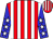 Red and white stripes, white stars on blue sleeves (Heinen Racing, Llc)