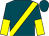 Teal, yellow sash, teal and yellow halved sleeves (Cristina Mosby)