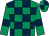 Emerald green and dark blue check, emerald green sleeves, dark blue armlets, quartered cap (Mrs Jacqueline Norris)