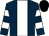 Dark blue, white stripe, hooped sleeves, black cap (Somerton Sporting Club)