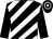Black and white diagonal stripes, hooped cap (Mr John E Rose & Manor Farm Stud)