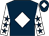 Dark blue, white diamond, white sleeves, dark blue stars, dark blue cap, white diamond (Mr James Worrall)