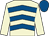 Beige, royal blue chevrons, beige sleeves, royal blue cap (J Gompertz,clivedenstud,s Roy,j Schrod)