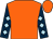 Orange, dark blue sleeves, light blue diamonds (Melbourne 10 Racing)
