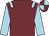 Garnet body, light blue epaulettes, light blue arms, garnet cap, light blue quartered (Mme C Coiffier)