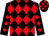 Black and red diamonds, check cap (Mr Rupert Hambro)