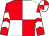 Red and white (quartered), chevrons on sleeves, white and red quartered cap (Jolly Racing)