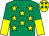 Emerald green, yellow stars, emerald green and yellow halved sleeves, yellow cap, emerald green stars (M Schmelzer)