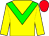 Yellow body, green chevron, yellow arms, red cap (DY Treves)