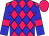 Rose body, blue diamonds, blue arms, rose armlets, rose cap (G Heald)
