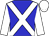 Blue, White cross belts, sleeves and cap (Mlle C Wills)