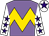 Mauve, gold chevron hoop, purple stars on white sleeves, purple star on white cap (Lily Chan Li Lei & Marc Chan)