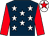 Dark blue, white stars, red sleeves, white cap, red star (R J Bedford & Partners)