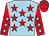 Light blue, red stars, red sleeves, light blue stars, red cap, light blue stars (Always On Time Partnership)