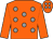 Orange, grey spots, orange sleeves, grey spots on cap (Mr R. Gallagher & Mrs H. Gallagher)