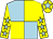 Yellow & light blue quartered, light blue stars on sleeves, light blue star on cap (Golden Equinox Racing Club)