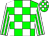 Green, white blocks, green stripes on white sleeves (Howard Brown, Jr)