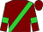 Maroon, lime green sash, lime green bars on sleeves, maroon cap (Linda Payne)